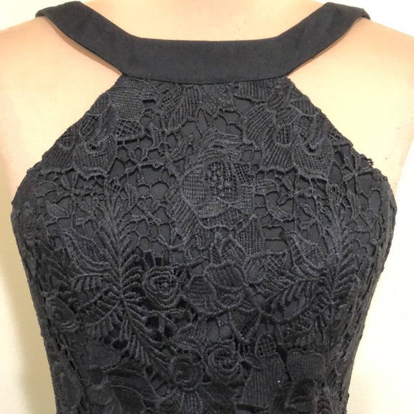 Keepsake Dress Size XS Black Floral Lace Open Back Skater Mini - Picture 3 of 9